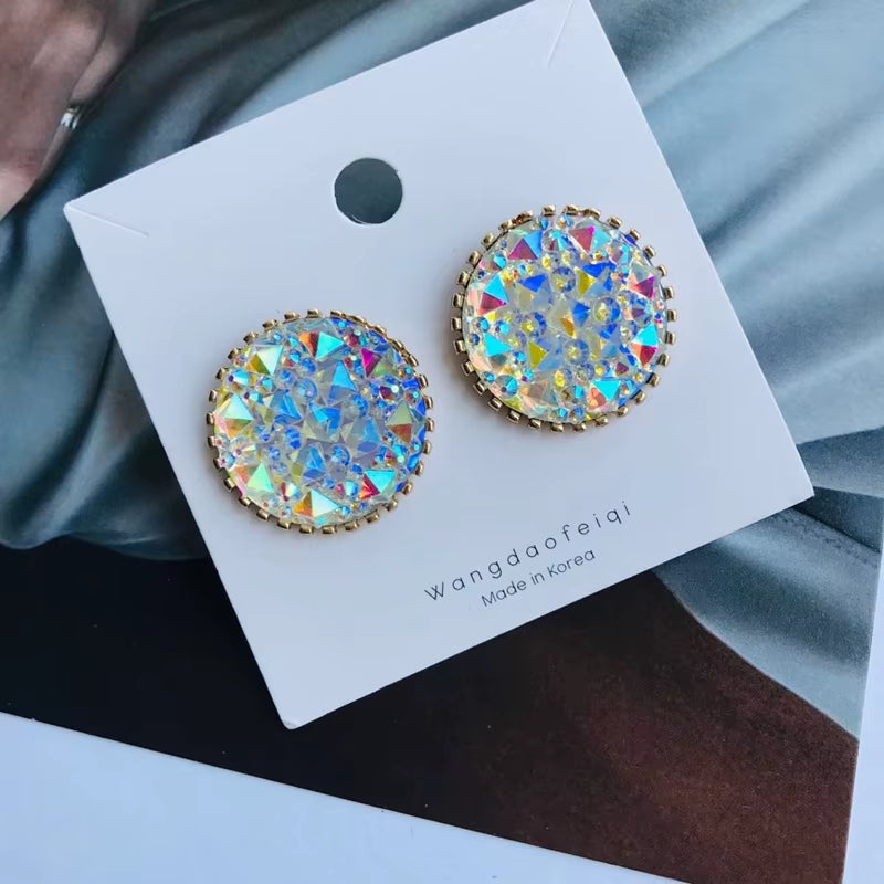 Rhinestone Iridescence Earrings 