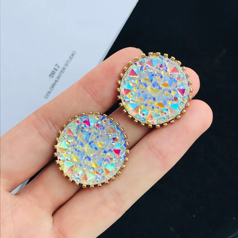 Rhinestone Iridescence Earrings 