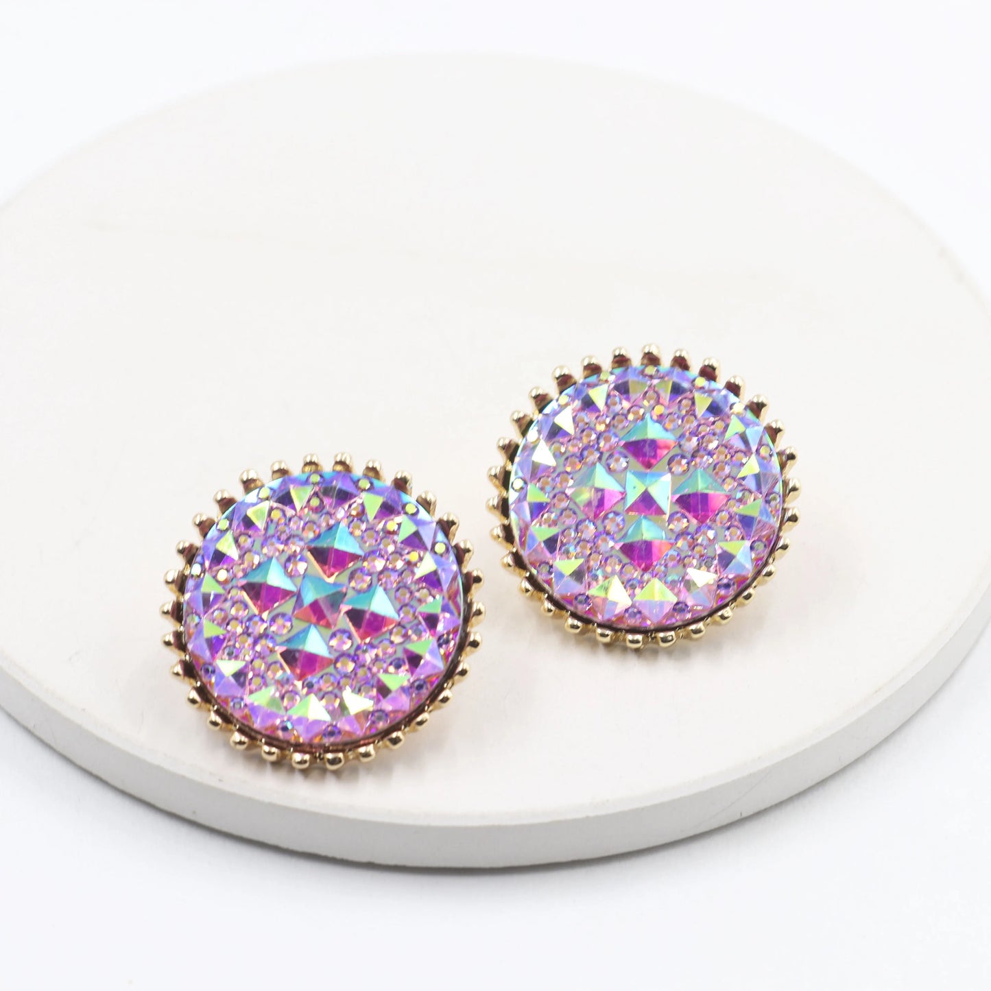 Rhinestone Iridescence Earrings 