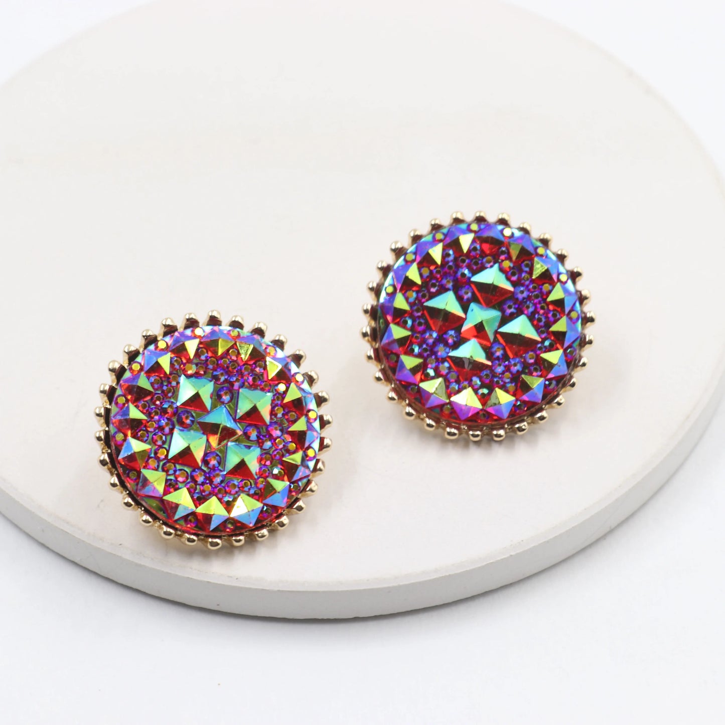 Rhinestone Iridescence Earrings 